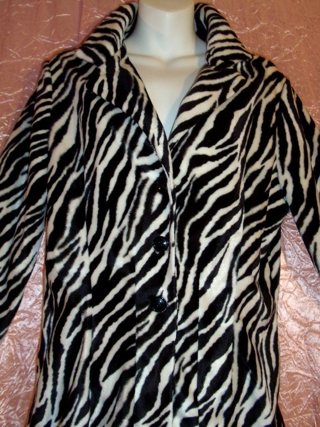 Vintage Zebra Jacket Flattering Design All~Season Soft Faux Fur Like ...