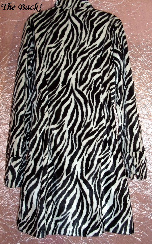 Vintage Zebra Jacket Flattering Design All~Season Soft Faux Fur Like ...