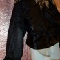 Genuine Black Leather Jacket Vintage Wild LEOPARD Collar n' Shoulders Fun Sexy Superb Fits Sz M-L!