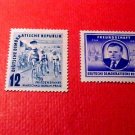 German Democratic Republic Scott's set #98&99 A27&28"Cyclists" & "Gottwald" 1952