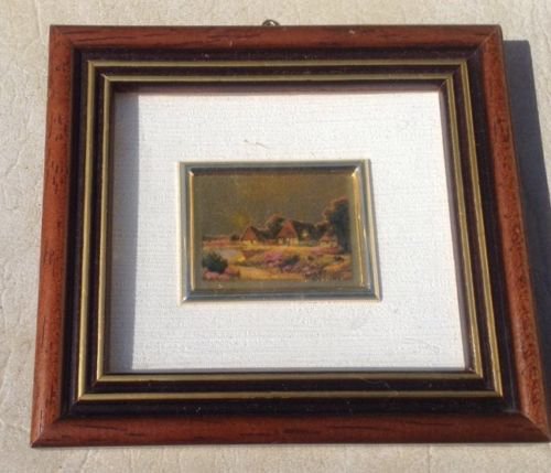 Gold 23Kt Gold Leaf Set of 3 Framed Landscapes Signed By Artist