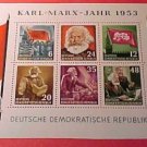 German Democratic Republic Scott's# 144 A36 "Karl Marx Souvenier Sheet" 1953