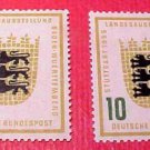 German Scott's set #729-30 A158 "Arms of Baden-Wurtenberg" June 1,1955