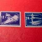 German Democratic Republic Scott's # 51&52 "Skier and skater" Mar.2,1950