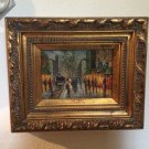 French Oil Painting, Street Scene in Evening, Very French