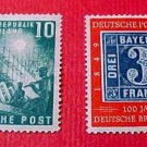 German Scott's #665-6 A133"Reconsrtuction and Bavaria Stamp" Sept 7,1949 "Set"