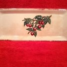 Vintage Longwy Faience Cherries & Leaves Serving Tray / Platter circa 1930