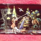 Longwy Vintage Duck Hunter Platter Tray Made In France "Waterfall"