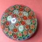 Italian Vintage Venitian Murano Art Glass Millefiori Caned Paperweight, #12