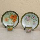 Vintage Hand Painted German Porcelain Luncheon Snack set of 4 all Different, #2