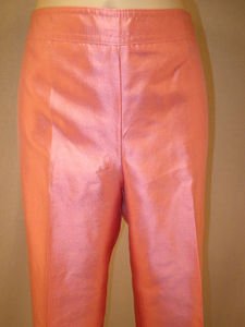 NWT Gianfranco Ferre Coral Pink Dupioni Silk Pants 6 $480 Amazing COLOR