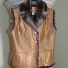 Leather Metallic Faux Fur Vest Size  M / PM
