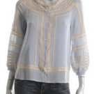 NWT Cynthia Steffe 100% Silk Ruffled Lace Top Blouse SMALL Retail $285