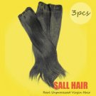 3pcs 18" /lot Straight 100% unprocessed brazilian virgin human hair Grade 5A