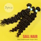 3pcs 18" /lot Deep wave 100% unprocessed brazilian virgin human hair Grade 5A