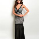 BLACK BIEGE DRESS
