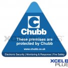 "These premises are protected by Chubb" Triangular Alarm Window & Door Sticker X2 PCS [CWST-2]