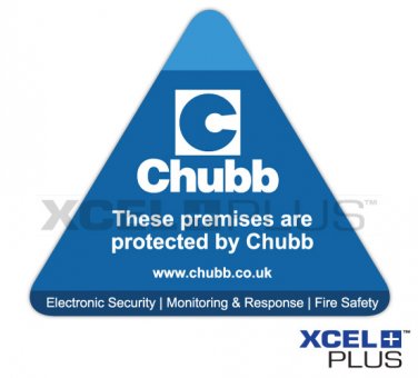 "These premises are protected by Chubb" Triangular Alarm Window & Door Sticker X2 PCS [CWST-2]