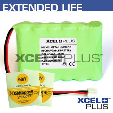 Yale HSA6400 2000mA Premium Alarm Control Panel Battery with 3X Window Stickers [HSA6400-20]