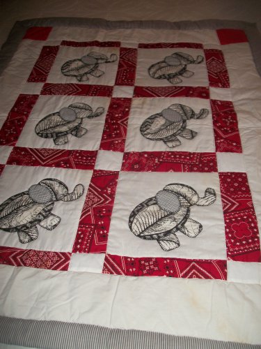 HANDMADE BABY QUILT - "ZOO BABIES - ELEPHANT"