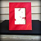 Hand Painted Simple Wooden Picture Frame, 4x6 Pink, Orange, Red, Turquoise, White Blends