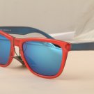 Crystal Red/Blue Sunglasses With Blue mirrored lenses 80s frog skin style