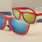 2 PACK Crystal frog skin sport style sunglasses mirrored lens Red and Red/Blue