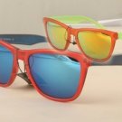 2 Pack Crystal Color frog skin style glasses mirrored lens red/blue orange/lime