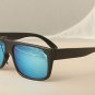 FLAT-TOP Black to the future Sunglasses With Blue mirrored lenses retro