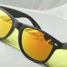 Matte Black Sunglasses With Gold sunset mirrored lenses retro 80s vintage style
