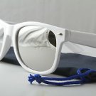 White Sunglasses With Chrome mirrored lenses retro 80s style rock and roll