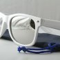 White Sunglasses With Chrome mirrored lenses retro 80s style rock and roll