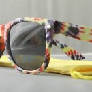 Retro TIE DYE hippie sunglasses Classic Purple yellow red 60s 70s 80s shades
