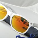 Retro 80s eighties throwback sunglasses White frame mirrored lens vintage style