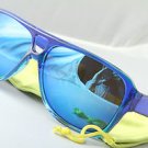 Funky Blue mirrored aviator sunglasses stunna 80s dispatch style With Pouch