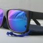 FLAT-TOP Black to the future Stunna Sunglasses Violet-Green mirror retro w/POUCH