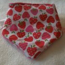 Handmade Strawberry Reversible Dribble Bib