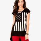 American Flag High-Low Tee