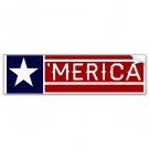 USA Flag Shaped Merica Sticker