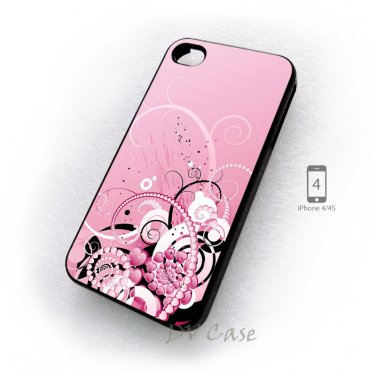 Casing iPhone 4 Case Design Her Abstraction Pink Art