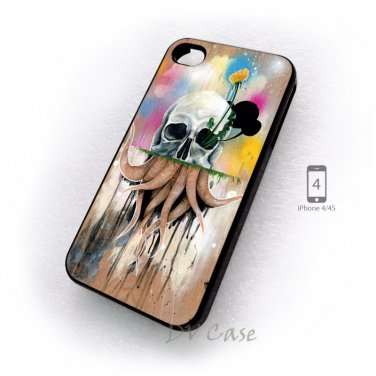 Casing iPhone 4 Case Custom Design Skull Root Art iPhone Cover Hard Cases