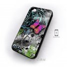 Casing iPhone 4 Case Custom Design Butterfly Abtraction Art Cover Hard Cases