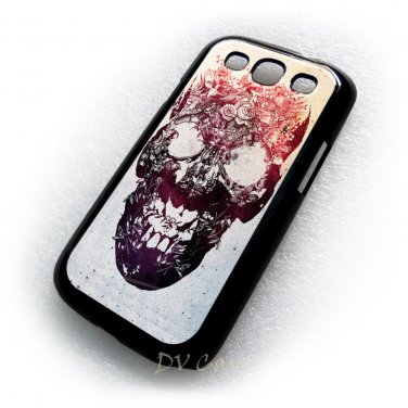 Flower Skull  Design Art Samsung Galaxy S3 i9300 Cover Hard Cases