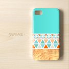 Geometric Wood Blackberry Z10 3D Case, Geometric Mint Wood Blackberry Z10 3D Cover Case