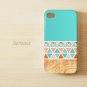 Geometric Wood IPhone 4 4s 3D Case, Geometric Mint IPhone 4 4s 3D Cover