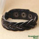 Weaved Leather Snap Button Bracelet. (LB-104-TC)