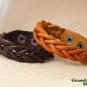 Weaved Leather Snap Button Bracelet. (LB-104-TC)