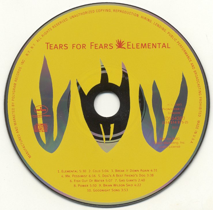 Tears for Fears Elemental CD