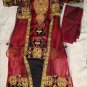indian vintage wedding lengha brown red black