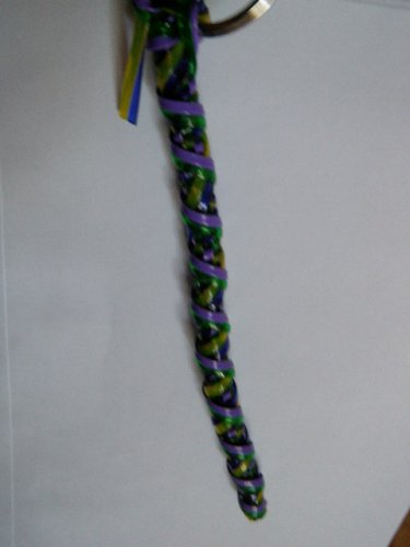 Circle key chain with excess wrapped around